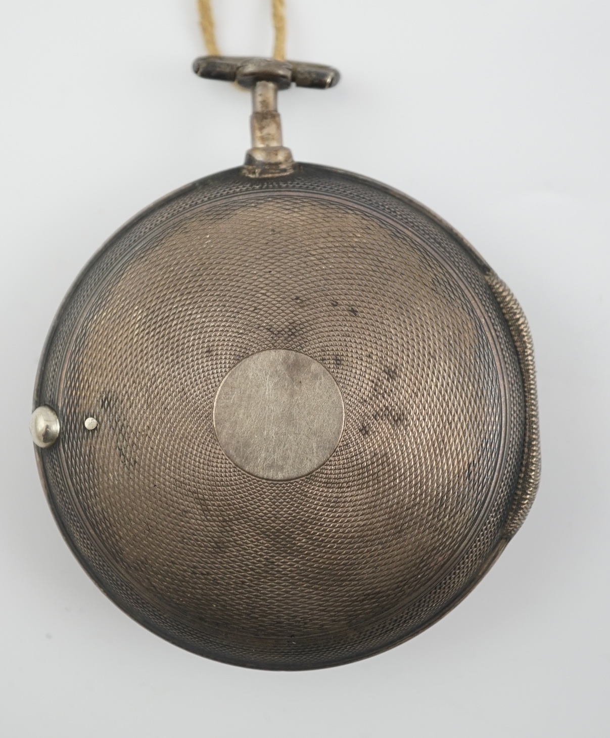 A George III engine turned silver pair cased keywind chronometer pocket watch by Mudge & Dutton